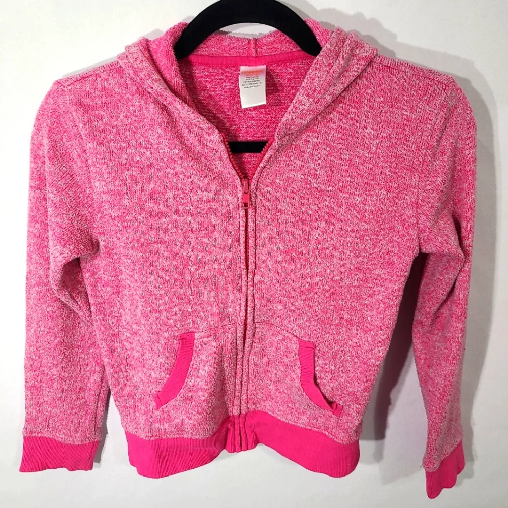 Gymboree Kids Size M 7-8 Girls Pink Hooded Jacket Sweatshirt‎ Full Zipper